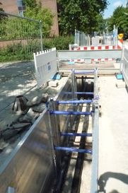 Aluminium Shoring-system i bruk for legging av rør